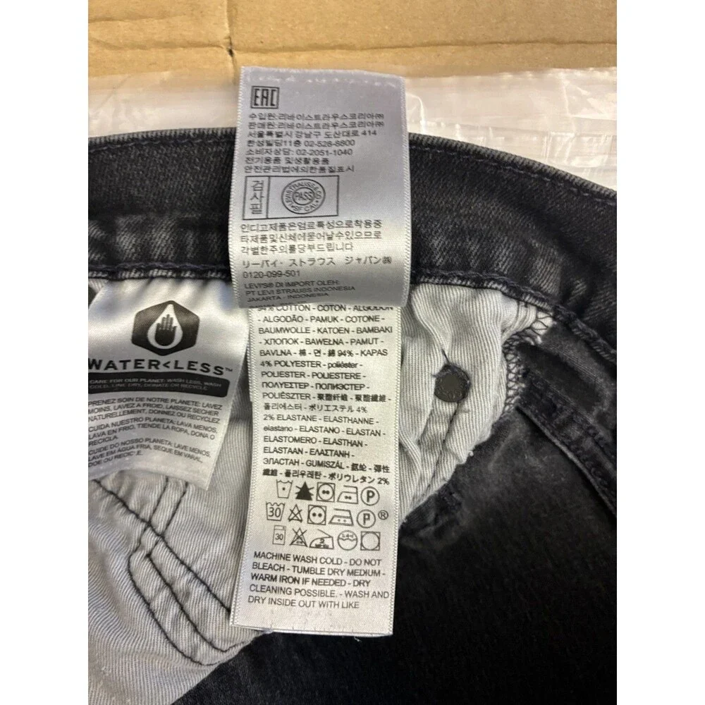 Levi's Premium 511 Men's Jeans W33 L30 Black Washed Slim Fit Stretch Denim